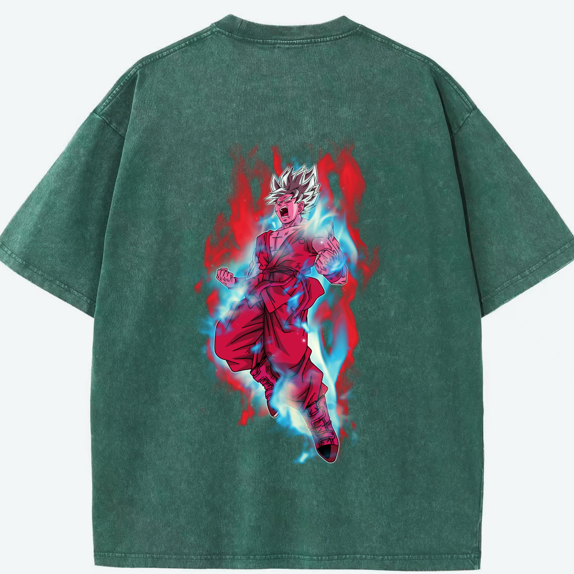 （画像用） ドラゴンボール 孫悟空（そん ごくう）Son Goku カカロット DRAGON BALL Kakarotto 綿100% ヴィンテージ風 半袖Tシャツ（背面プリント）